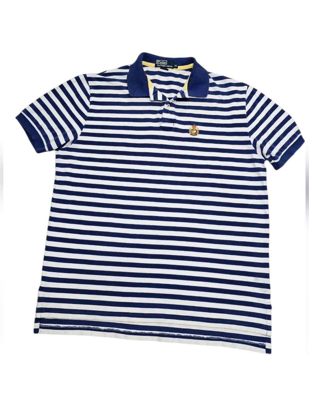 Ralph Lauren Navy and White Striped Polo Shirt